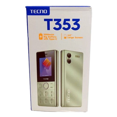 TECNO - T353 – Téléphone Portable Double SIM – Écran 2 pouces – 4Mo RAM – Batterie 3000 mAh – FM & Bluetooth – 06 Mois de garantie