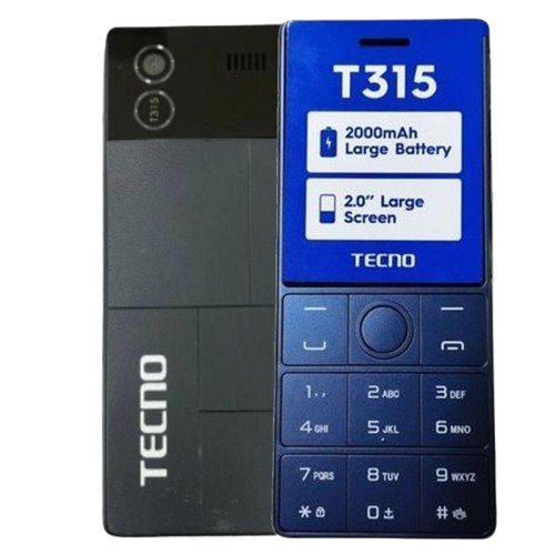 Téléphone portable - Tecno -   T315 – 2" – 4Mo/4Mo RAM – Batterie 2000 mAh – Double SIM – 06 Mois de garantie