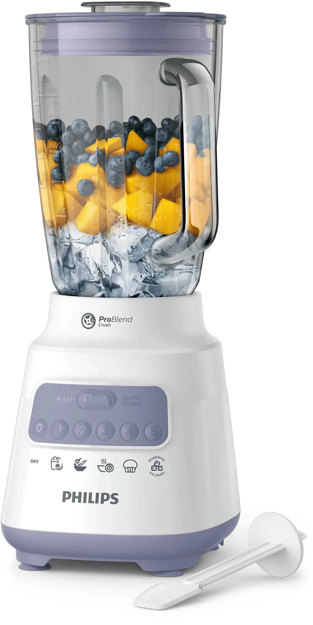 BLENDER PHILIPS 700W 2L 2IN1 GLASS JAR WHITE/BLUE – 5 VITESSES – HR2222/01 – 03 Mois de garantie