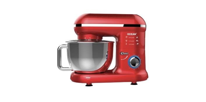Robot Pâtissier - OCEAN  - OCSM5511R – 1100W – 5,5L – 6 Vitesses – Rouge – Garantie 3 Mois