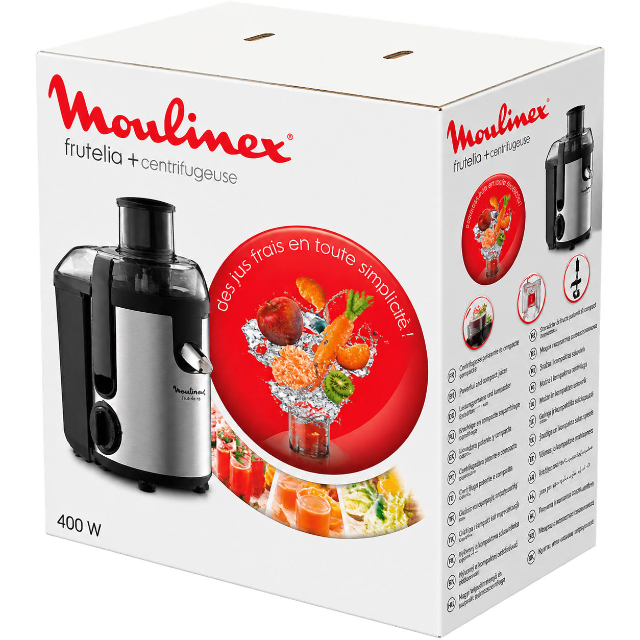 Centrifugeuse Moulinex JU420D10 Frutelia+ – 400 W – 2 Vitesses + Pulse – 03 mois de garantie