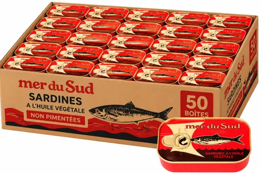 Carton de 50 sardines Mer du Sud non pimentées