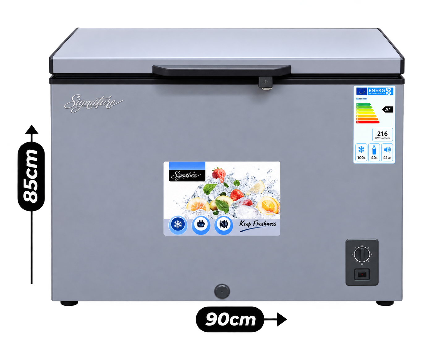 Congélateur coffre Signature SGA-CF-200 – 200 L – Couvercle en verre  –  06 mois de garantie